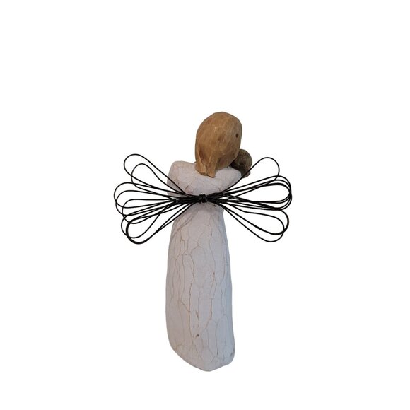 Willow Tree Angel of friendship angel with puppy dog wooden with metal wings - Picture 5 of 6